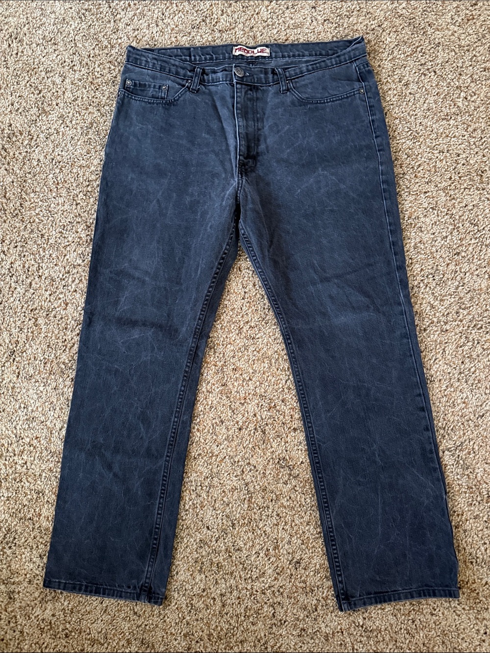 Men's Straight Leg Jeans in Faded Black